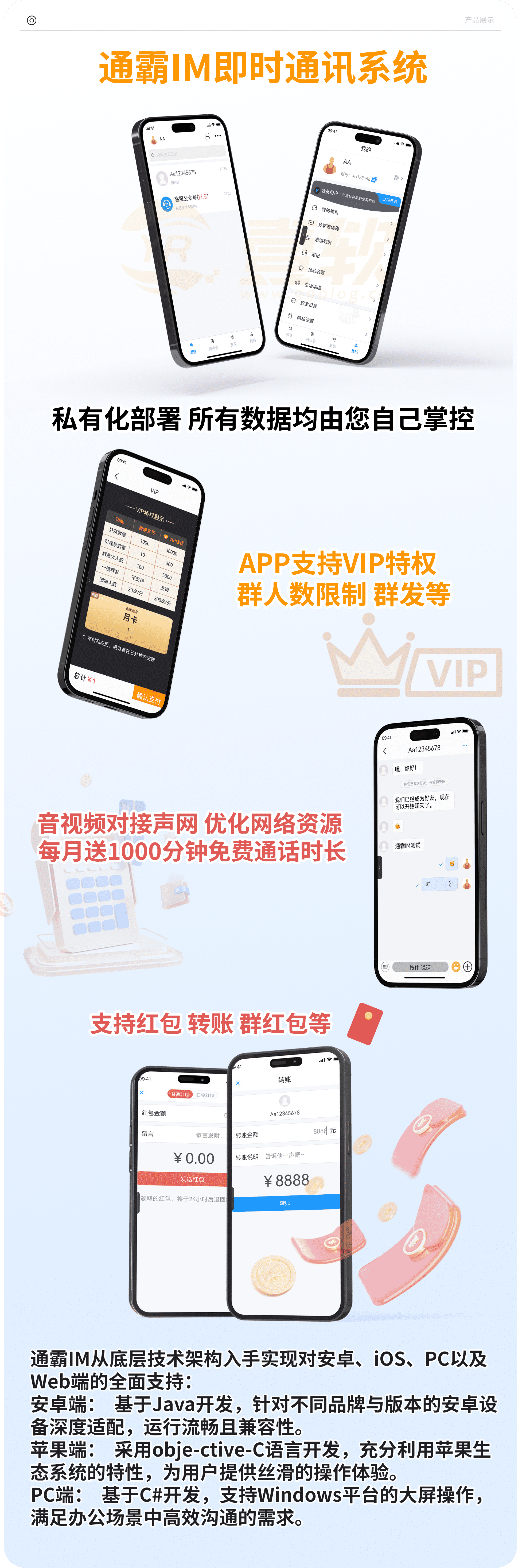 图片[2]-【通霸IM自建+音视频声网】即时通讯IM源码私有化部署原生支持万人并发群聊IM红包转账平台-济南壹软网络科技
