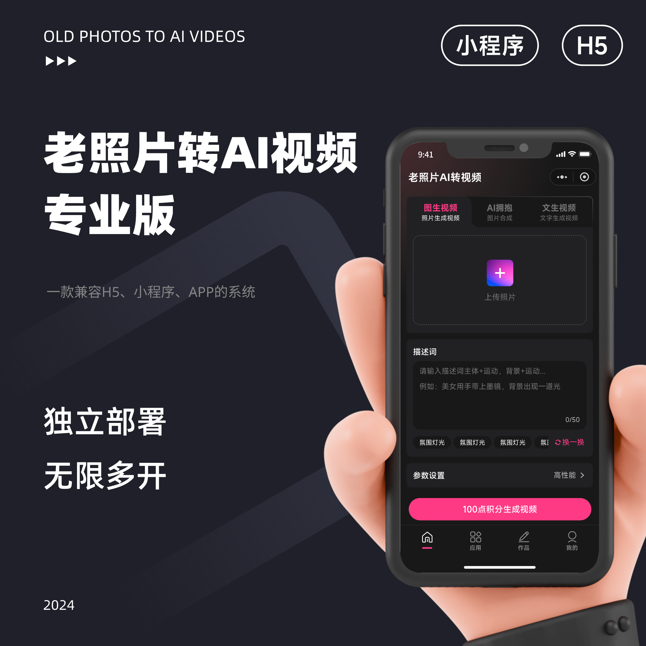 老照片转AI视频系统,老照片修复转视频火了 saas框架独立部署,无限多开通过AI绘画+视频技术，只需三步超简单出片-济南壹软网络科技