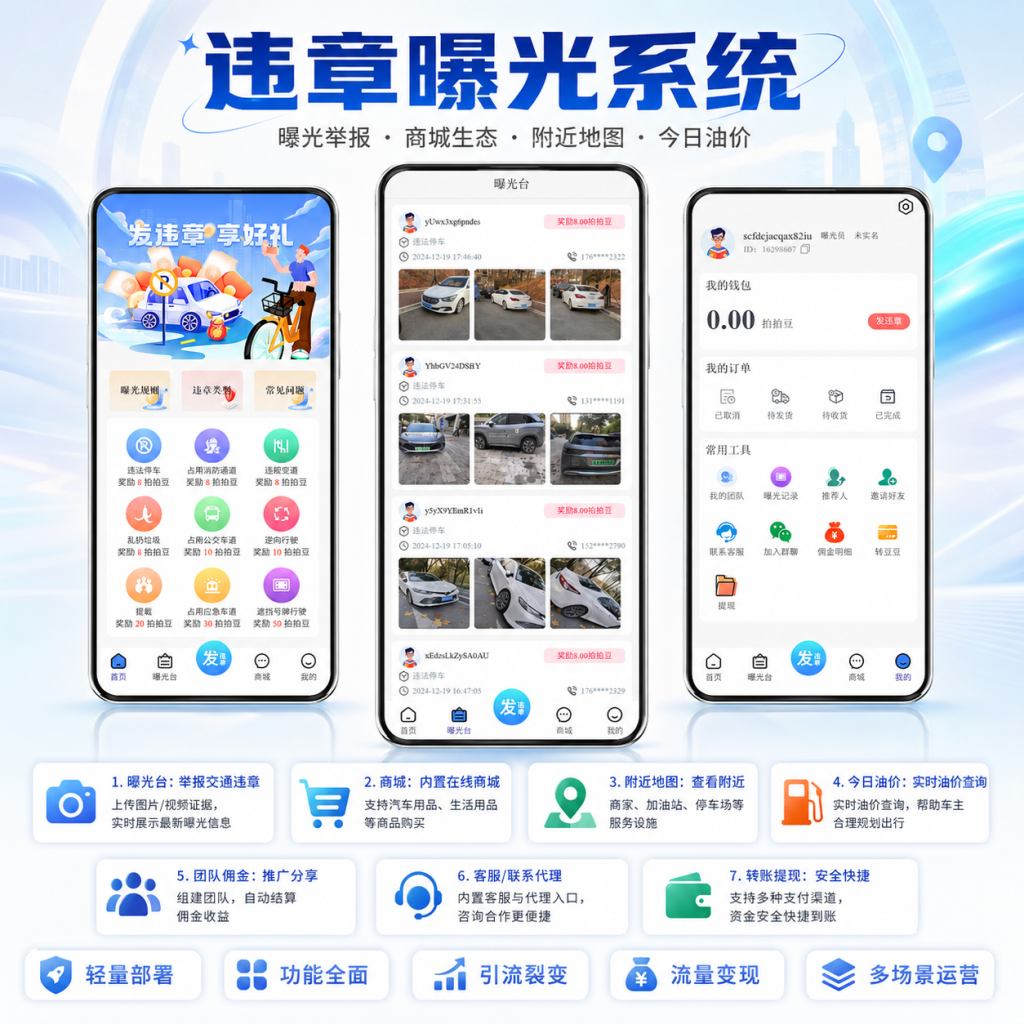 全国交通违章随手拍源码,uniapp开发支持H5公众号,小程序开源包搭建-济南壹软网络科技