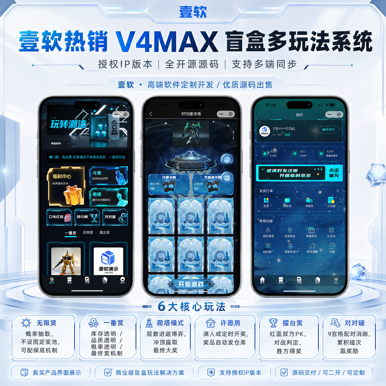 图片[1]-壹软盲盒V4max,一番赏,无限赏,爬塔,对对碰,排名榜盲盒商城源码,前端uniapp后端php开源源码-济南壹软网络科技