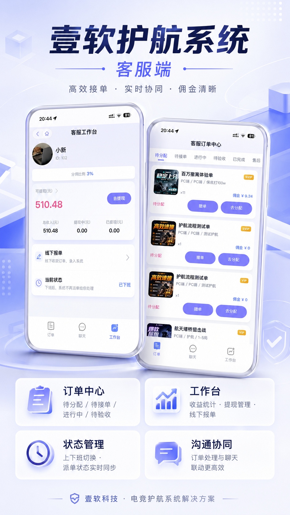 图片[6]-【全开源】壹软护航游戏代练系统源码支持APP小程序h5三角州电竞护航游戏代练，新一代陪玩护航系统源码 | ThinkPHP8.1 + Workerman高性能IM + Uniapp多端-济南壹软网络科技
