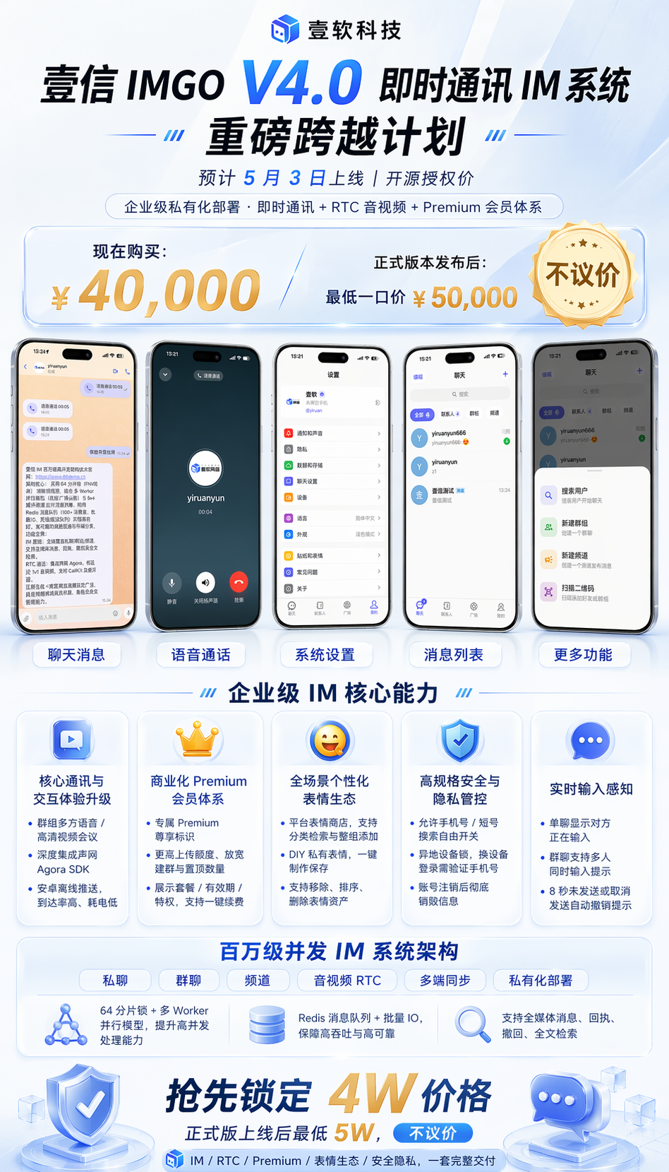 图片[2]-【GO语言高并发】壹信带推送上架开发企业级IM即时通讯源码独立部署仿tg聊天/通话/红包-济南壹软网络科技